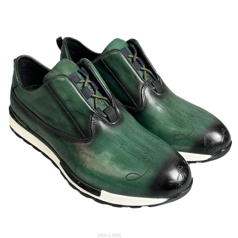 Luxury Brand Style Casual Sneakers Men's Shoes Genuine Leather Lace-up Basic Outdoor Footwear Daily Male Fashion Oxford Shoesb15