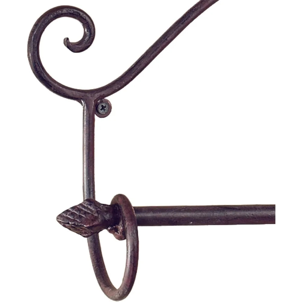 30 Inch Wide Metal Scroll Towel Rack in Tuscan Slate Finish for Bathroom and En Suite Spaces