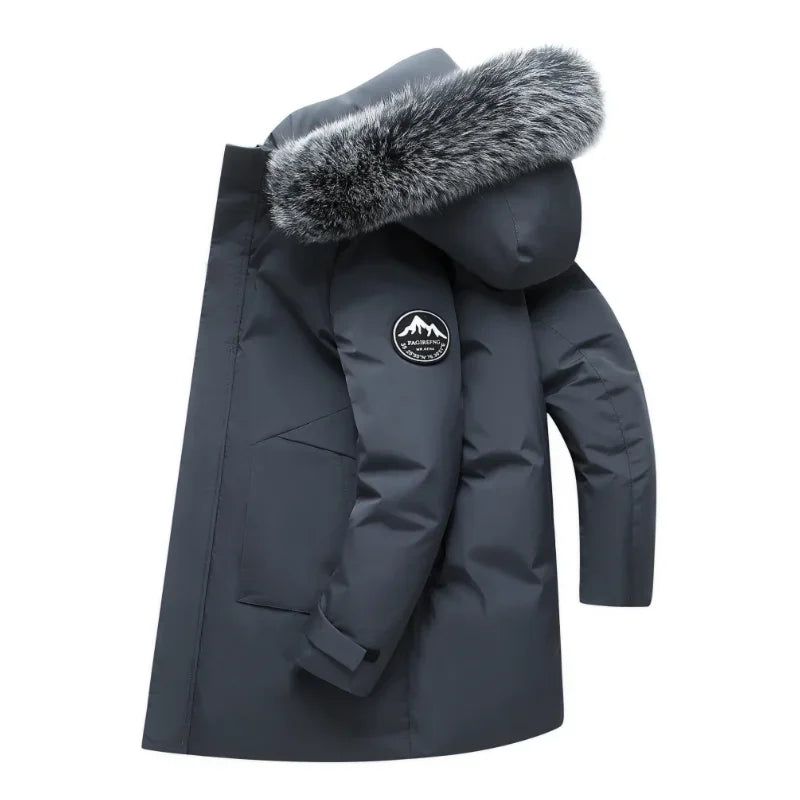 2024 winter new jacket live broadcast men's down jacket youth Korean version thick medium long hooded warm men