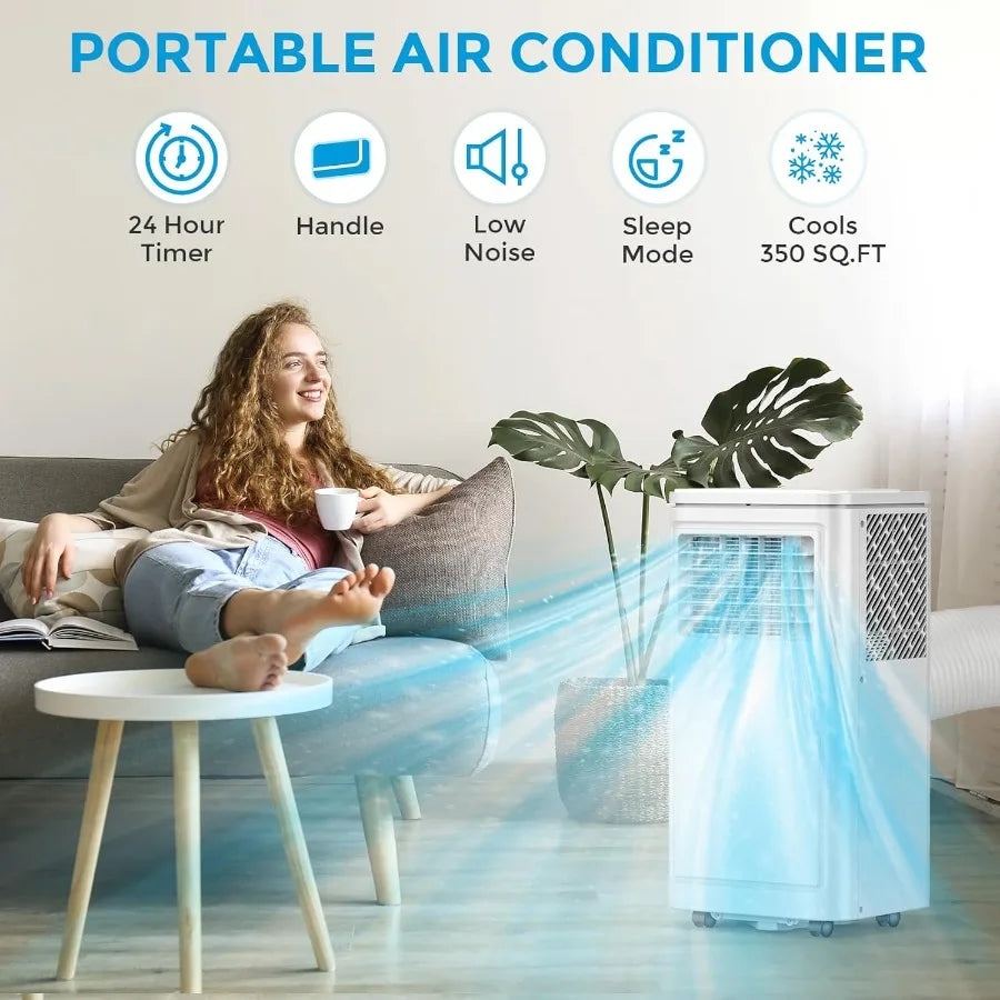 8000 BTU Portable Air Conditioners 3in1 Portable AC Unit for Rooms up to 350 Sq.Ft Mini Air Conditioner for Bedroom with Coolin