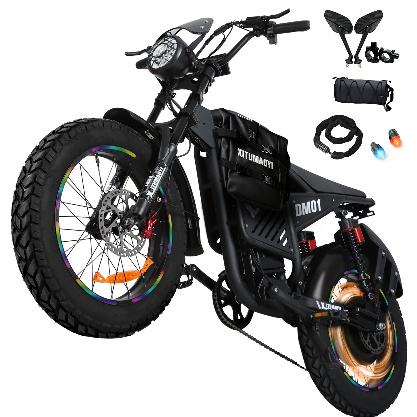 【1 Year Warranty】BAOLUJIE DM01 Moto Electric Bicycle 60V 30AH Battery 42 MPH Electric Bike E-Bike Adult for Electric Motorcycle