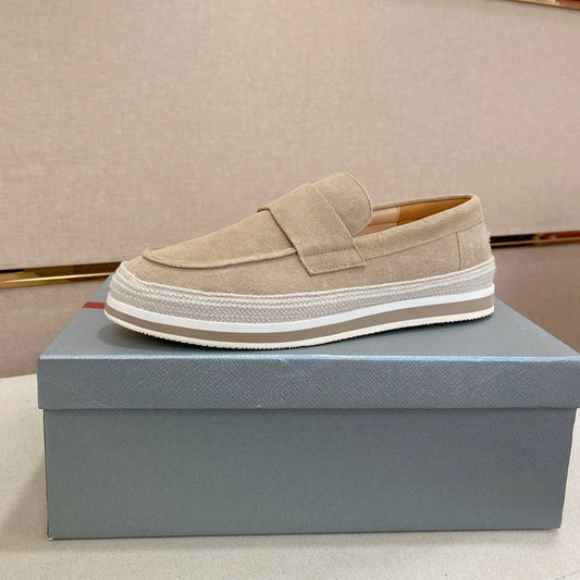 Men's Women loafers retro straw sole slip-on shoes versatile casual slip-on shoes