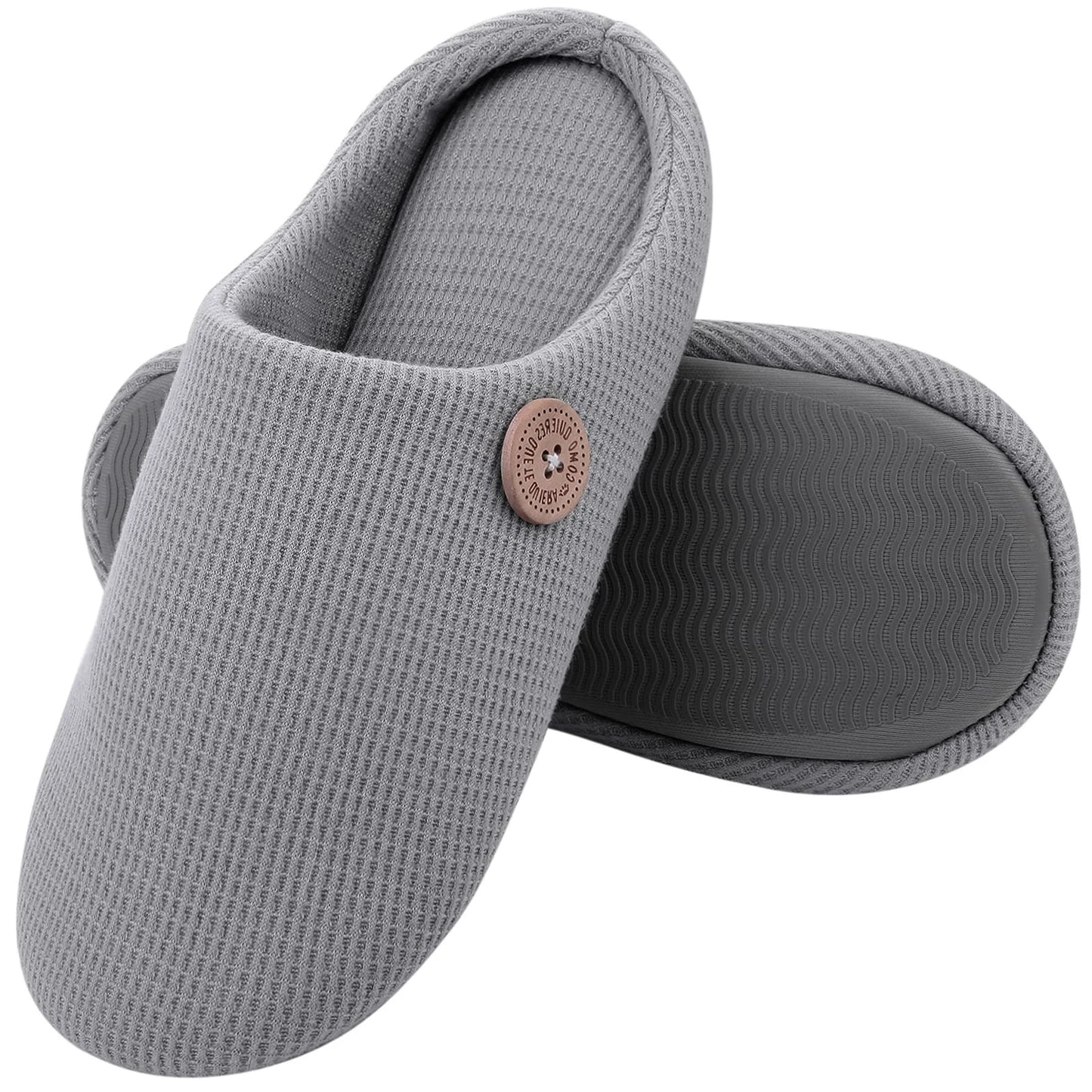 Evshine Men Soft Mules Slippers Non-Slips Cotton Shoes Large Size Flat Slides Men And Women Winter Warm Shoes For Indoor Outdoor