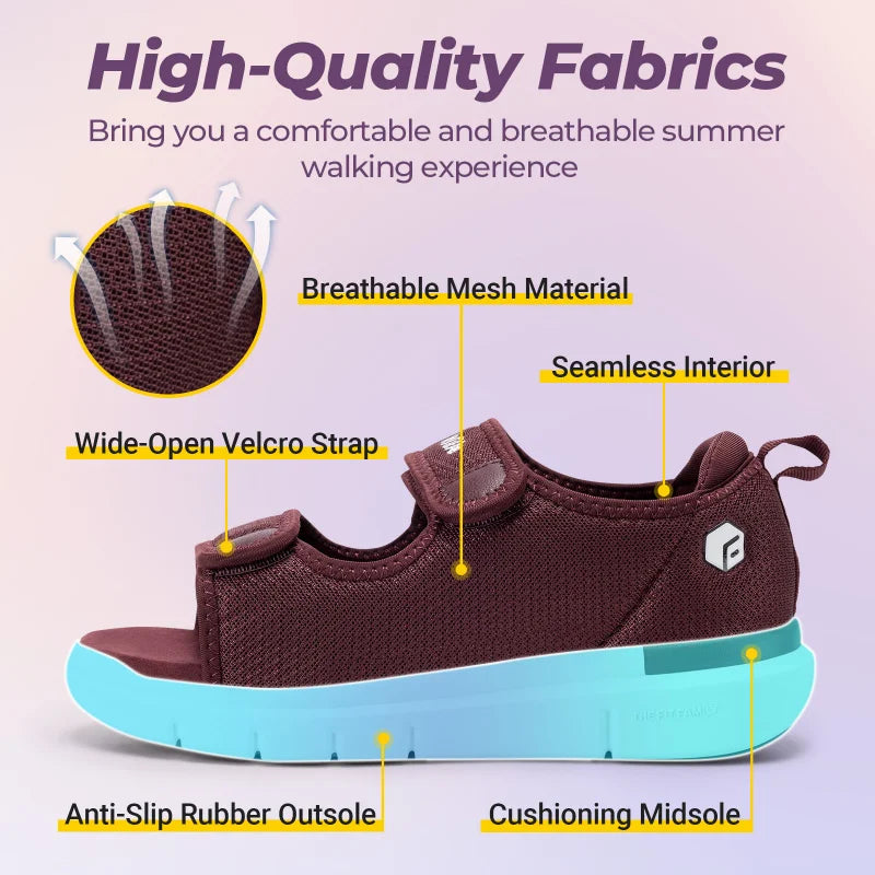 Clearance Sale：Women'S Sandals Diabetic Wide shoes With Arch Support Adjustable Straps Lightweight Casual Women Flat Shoe