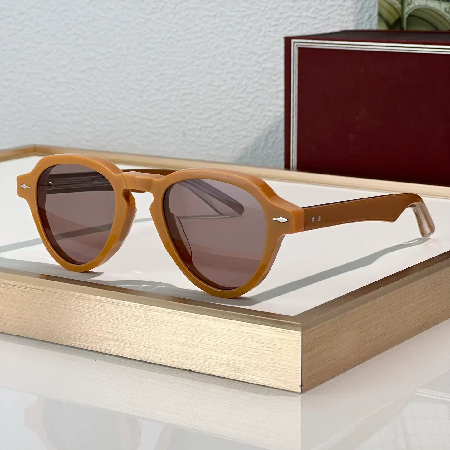 Fashion Sunglasses For Women and Men HATFIELDI Anti-Ultraviolet Retro Plate Full Frame Special design Glasses Random Box