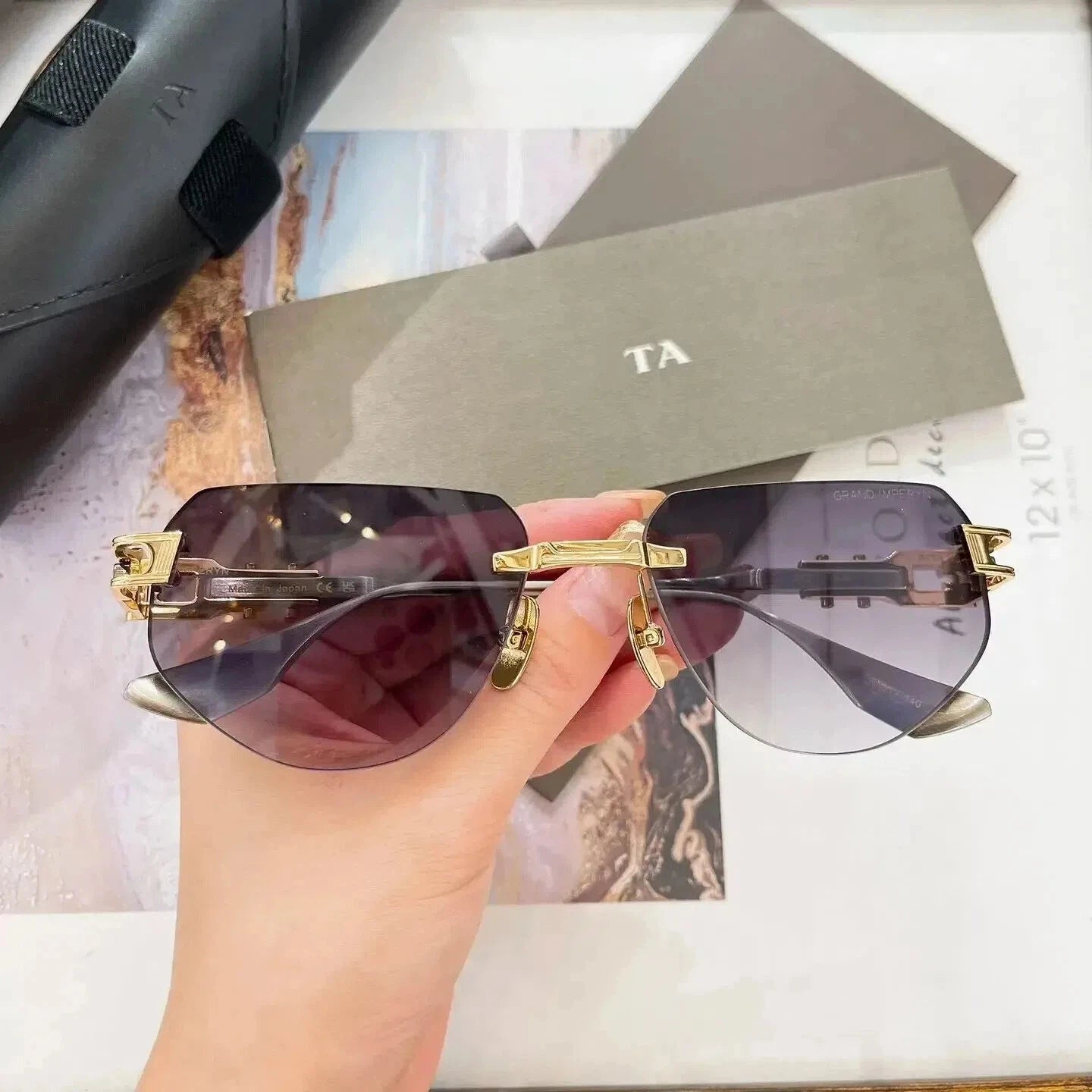 Authentic For DIYTA DT GRAND IMPERYN DTS164-A Stylish Men Women Sun Glasses Gradient Pink Lenses Male Couple Eyewear With Box