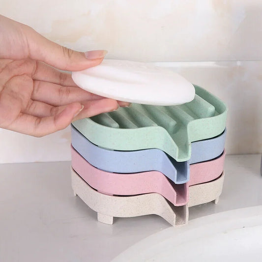 Silicone Soap Dish for Bathroom Self Draining Soap Bar Holder Kitchen Sink Soap Dish Sponge Drain Portable Soaps Dishes Rack