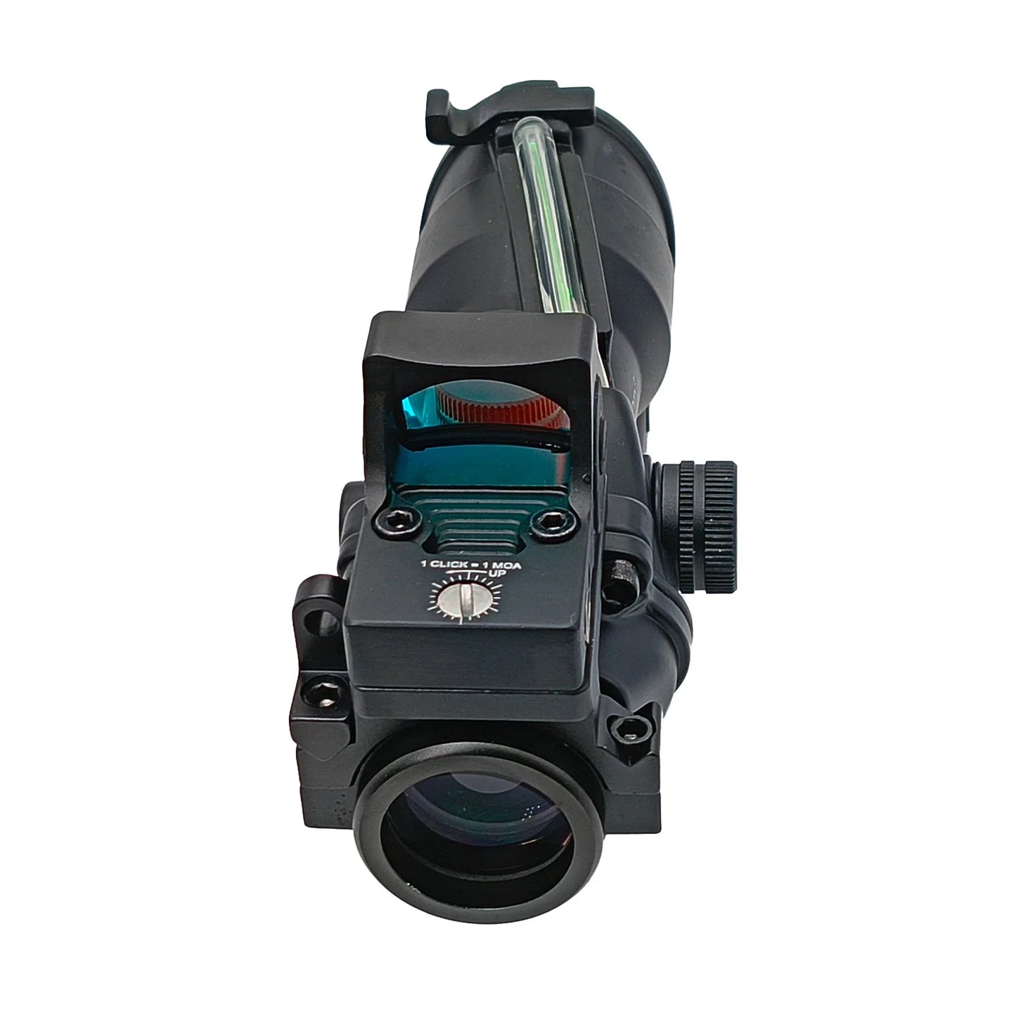 4X32 Scope with Red Dot True Fiber Optic Red and Green Dot Illumination Rifle Scope Etched Reticle Hunting Scope for 20mm Rail