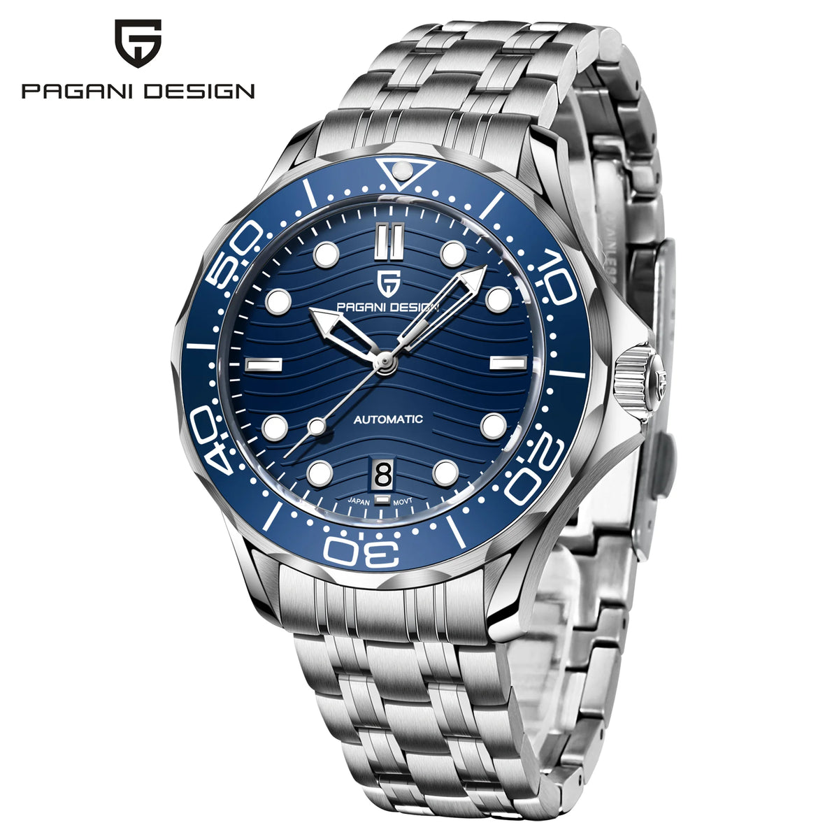 PAGANI DESIGN 2025 New V2 Waves Men's Watches 200M Diving Automatic Watch For Men AR Sapphire crystal Mechanical Wrist watch Men
