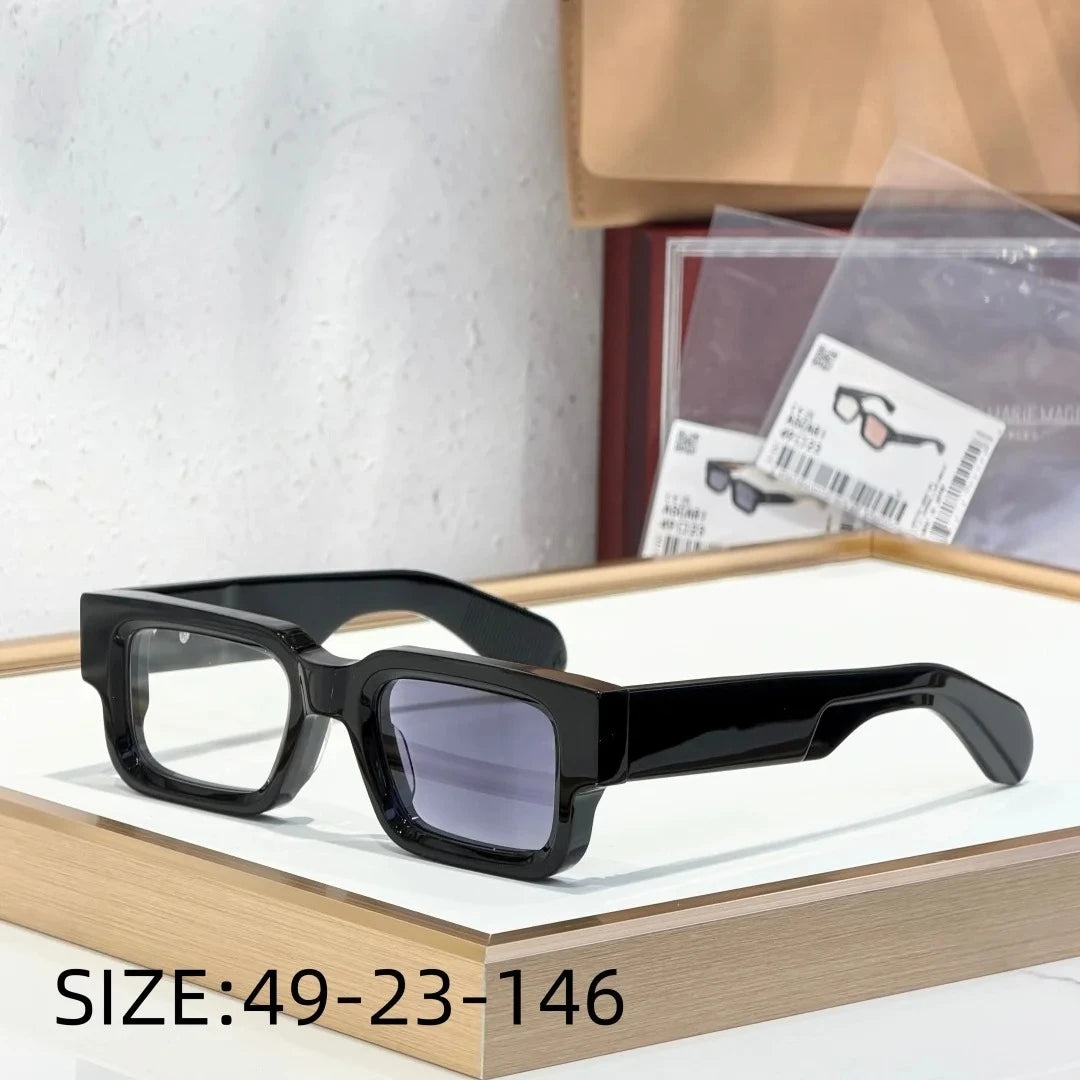 Luxury Unisex Rectangle Sunglasses Men Women Thick Acetate ASCARI New Fashion Polarized UV400 Oversized Trendy Eyewear