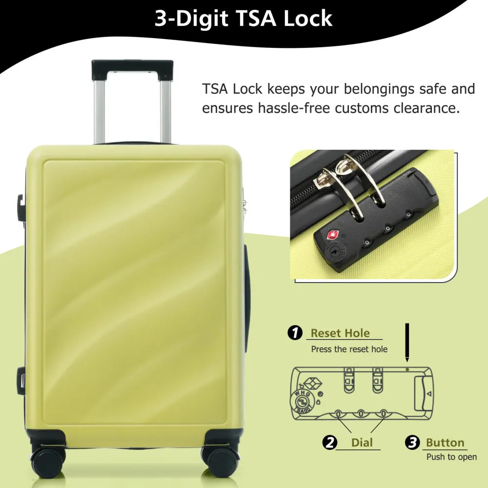 Luggage Set 3 Piece Durable ABS Suitcases with Spinner Wheels and TSA Lock, Carry-on & Checked Travel Luggage (20"/24"/28")