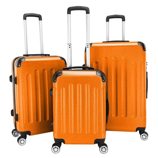 Lot 3 Luggage Set ABS Trolley Spinner 20"/24"/28" Suitcase Travel Organizer