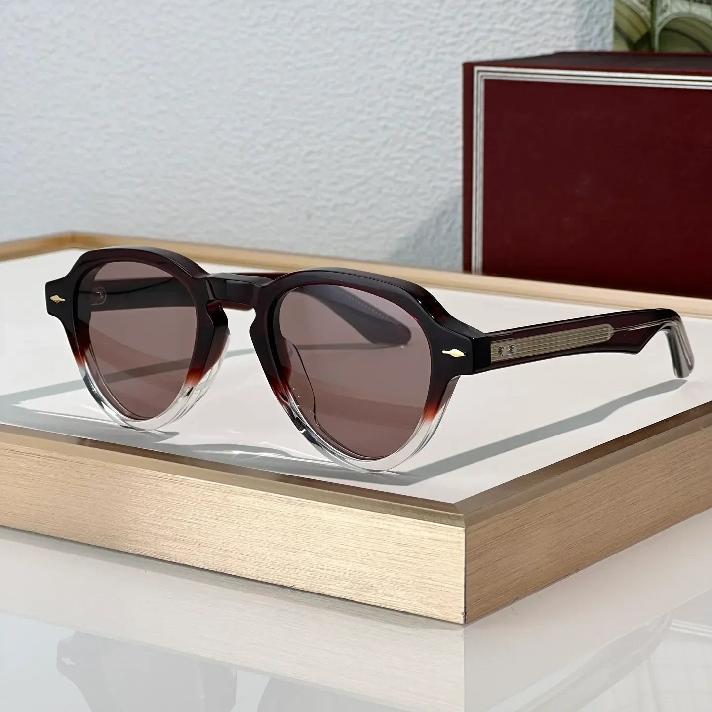 Fashion Sunglasses For Women and Men HATFIELDI Anti-Ultraviolet Retro Plate Full Frame Special design Glasses Random Box