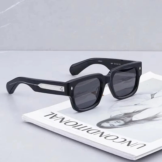 Sunglasses for Men Vintage Acetate Luxury Designer Sunglasses Women Occhiali Da Sole Da Uomo ENZO Red Lens Sunglasses