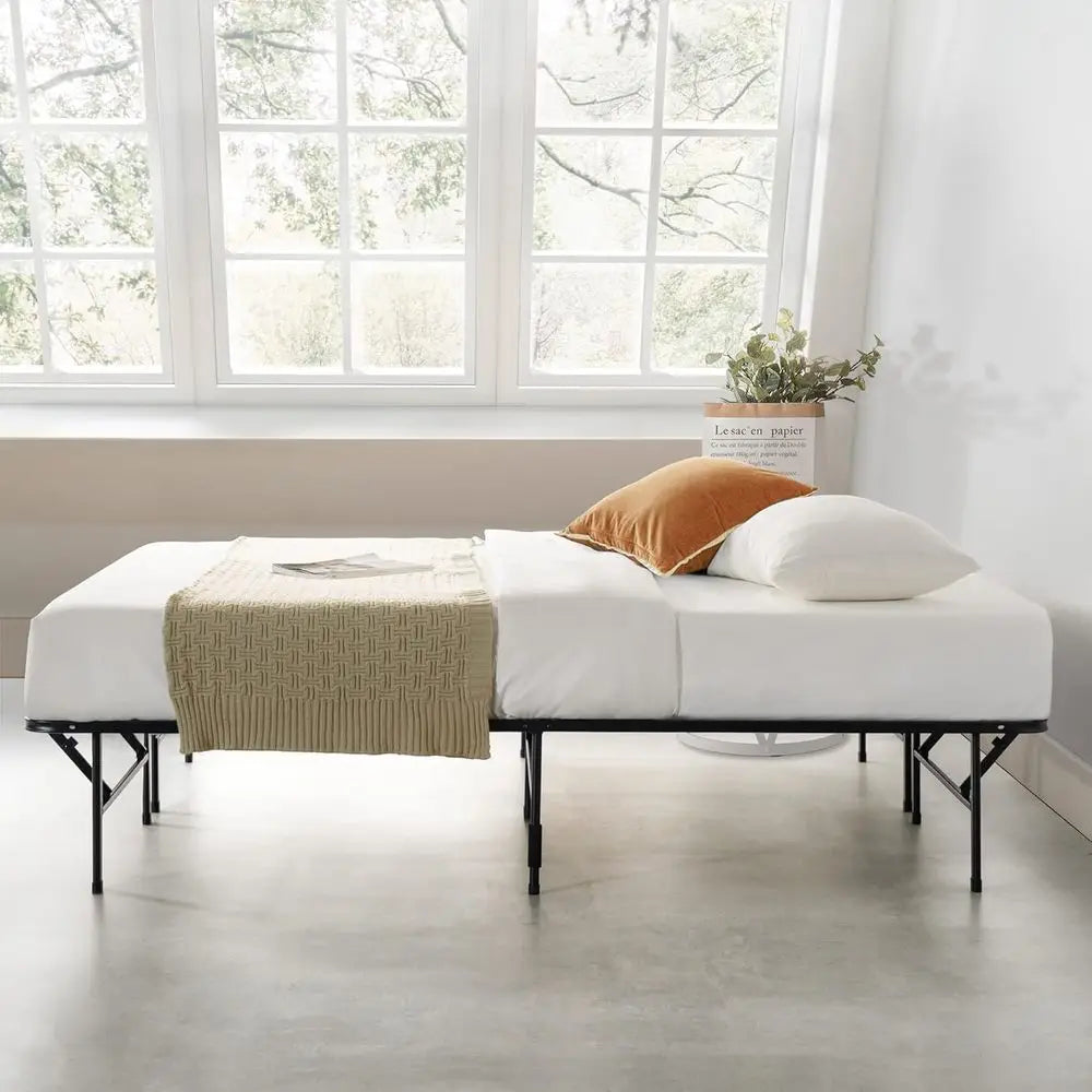 Queen Size 14 Metal Box Spring Bed Frame with Innovative Design