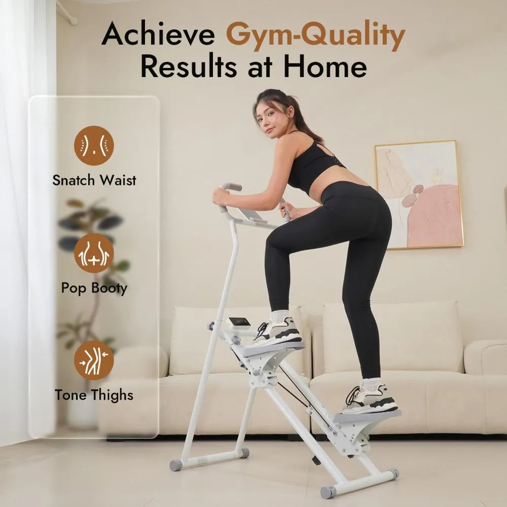 Home Gym Stair Climber: Foldable Cardio Fitness Machine with Adjustable Resistance and Extended Step Range