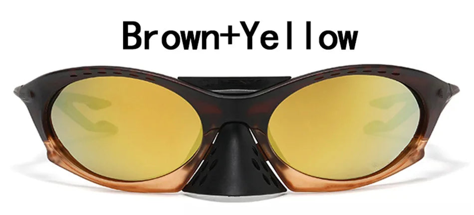 Oversized Steampunk Sunglasses Men Brand Design Mirror Punk Sun Glasses for Men Male Fishing Sports