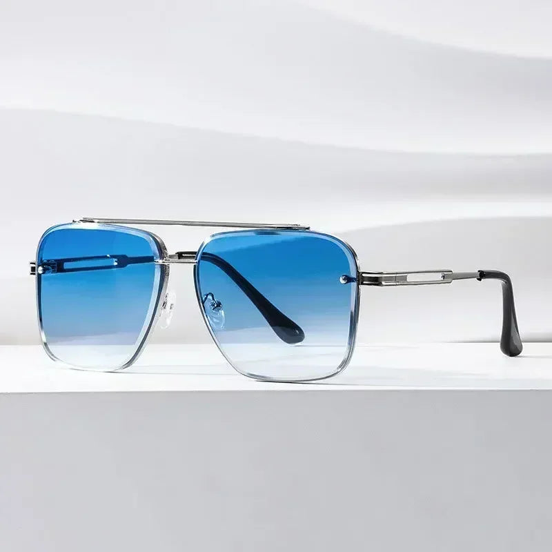 2025 Fashion Square Luxury Design Sunglasses Men Women Flight Seven Rock Mach Six Style Gradient Pilot Sunglasses Oculos De Sol