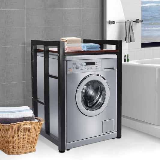 Modern Washer and Dryer Storage Shelf, Floor Mount Organizer Rack with 418.9lbs Load Capacity for Laundry Room and Bathroom