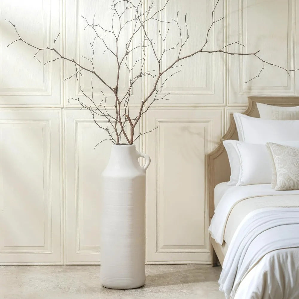 Large Boho Decorative Floor Vase, 22.8 Tall, Modern Ceramic for Pampas Grass, Flower Arrangements