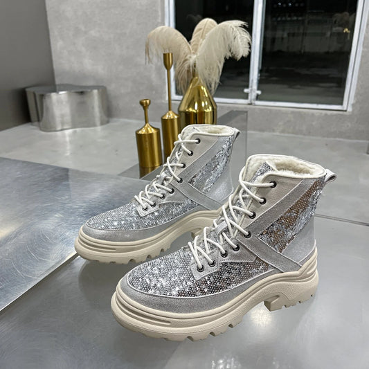 Snow Boots Women New Ladies Shoes Platform Shoes Woman Flat Keep Warm Boots Ladies Casual Plush Botas Mujer Winter Shoes Women