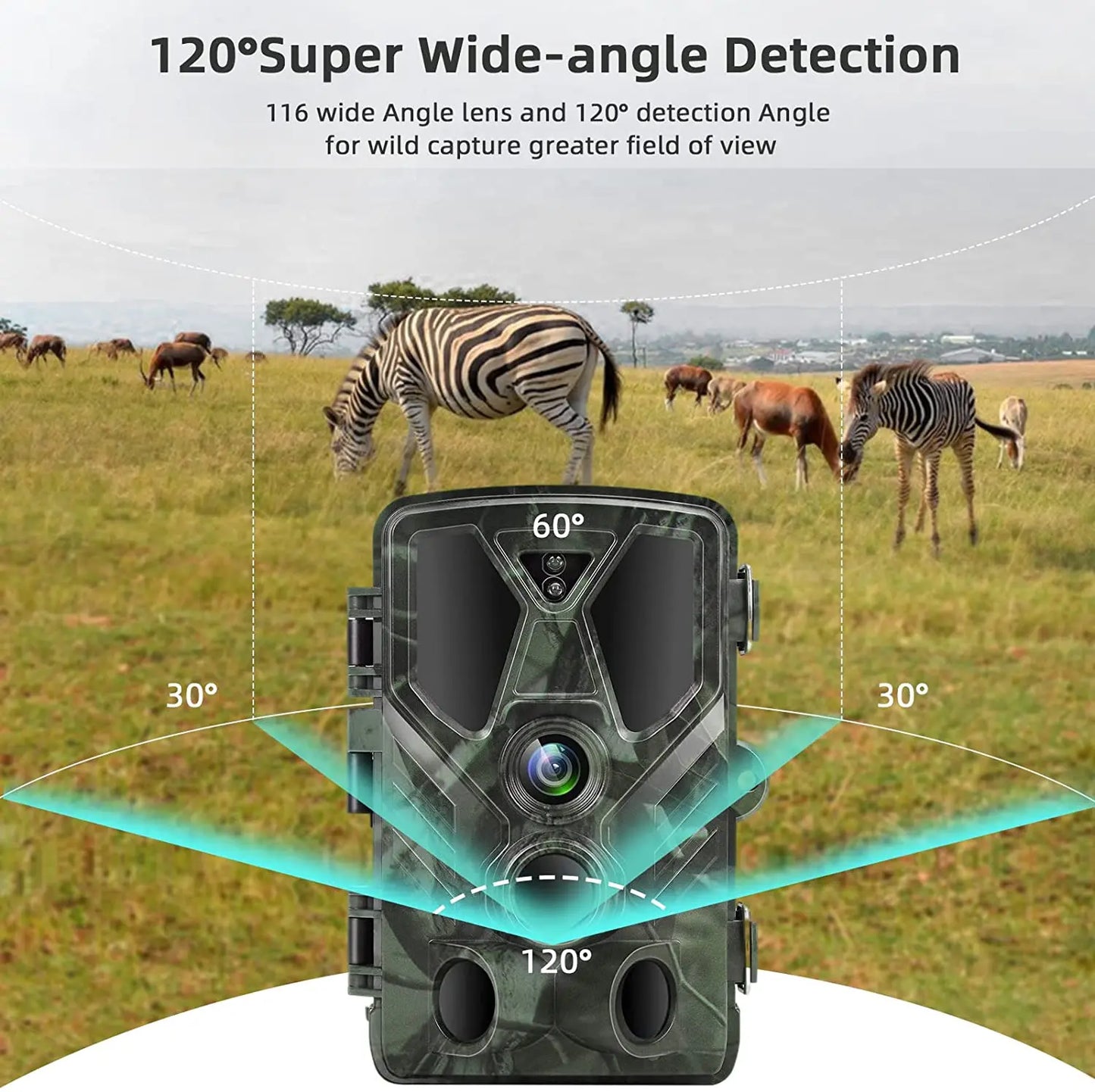 Trail Camera Wireless Hunting Cameras  36MP 2.7K 940NM IR Wildlife Night Vision PhotoTraps HC812A Surveillance Cams