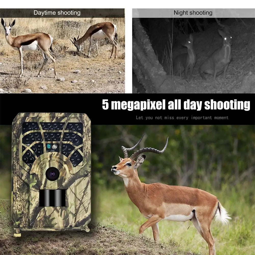 Professional Hunting Camera Wild Animal Detector HD 720P Waterproof Monitoring Night Vision Outdoor Tool Leaf Camouflage