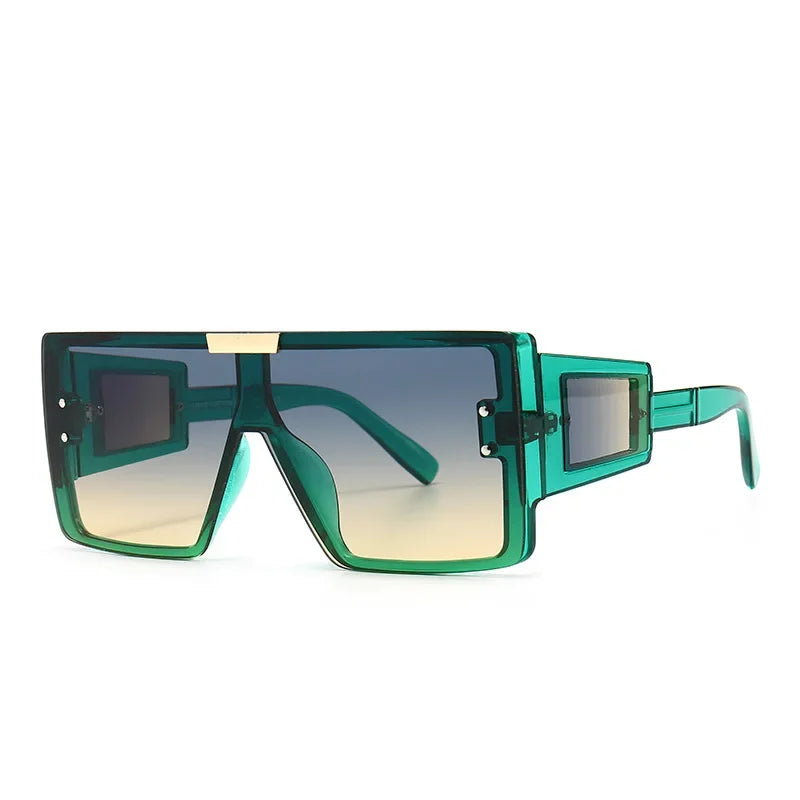 Shield Visor Mask Sunglasses Women Men 2023 Oversized Windproof Punk Glasses Square Big Frame Goggles Shades Sport UV400 Oculos