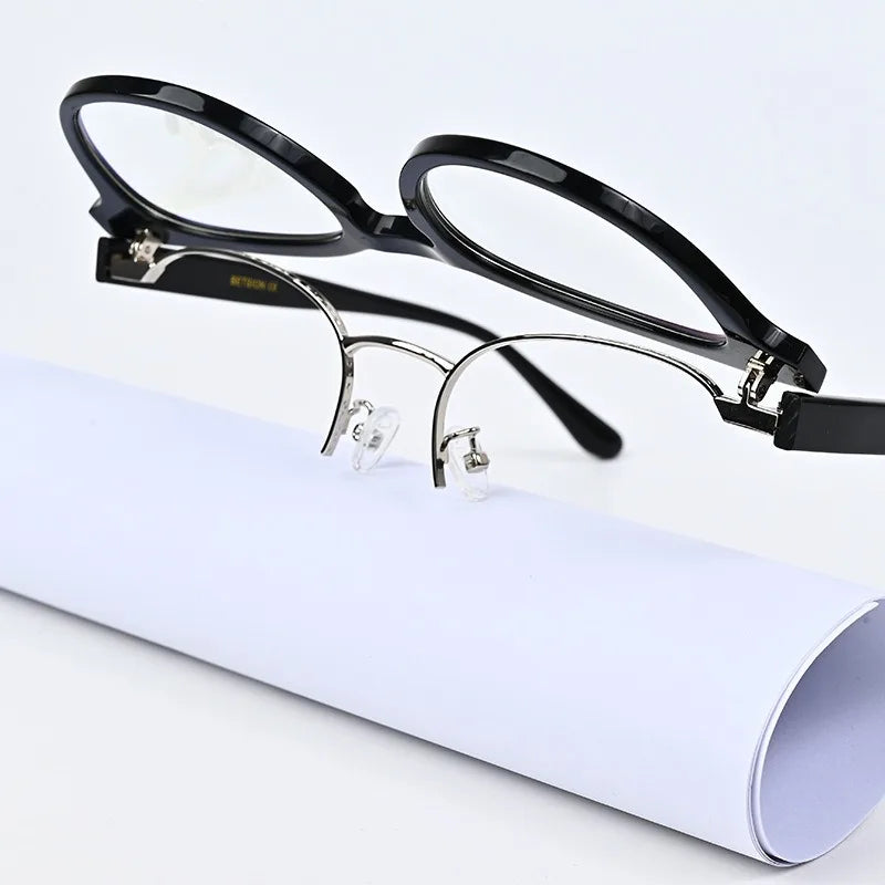 Trendy Flip Up Eyeglasses Frames Fashion Men Women Blue Light Blocking Glasses