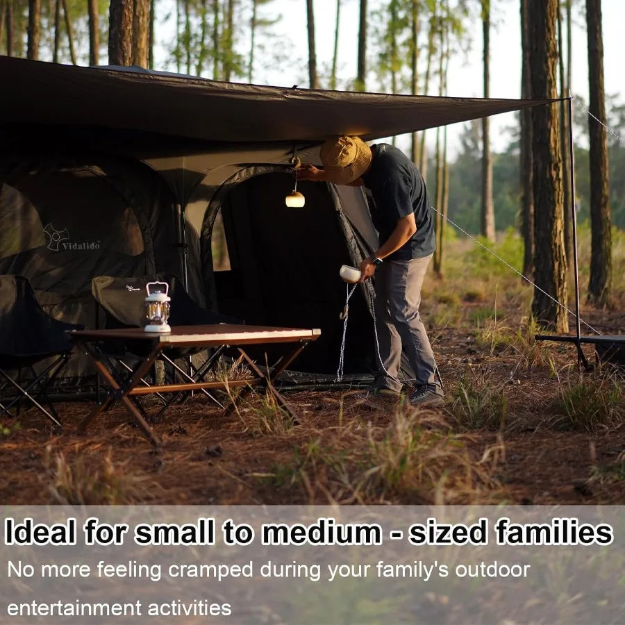 Tents3-4 Person Camping Tent with Extended VestibuleWeather Resistant Family Tents with Breathable Mesh WindowsEasy Install Wat