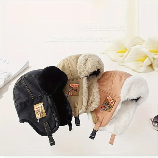New winter hat, Lei Feng hat, warm cotton hat, thick ear protection, cold proof, with ear cover, pilot hat.