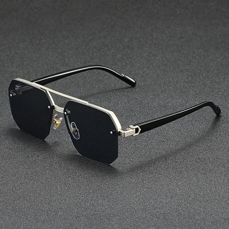 Men's Vintage-Style Fashion Fashion Sunglasses - Zinc Alloy Frame, PC Lenses, Ideal For Hiking, Casual Wear & Outdoor Adventures
