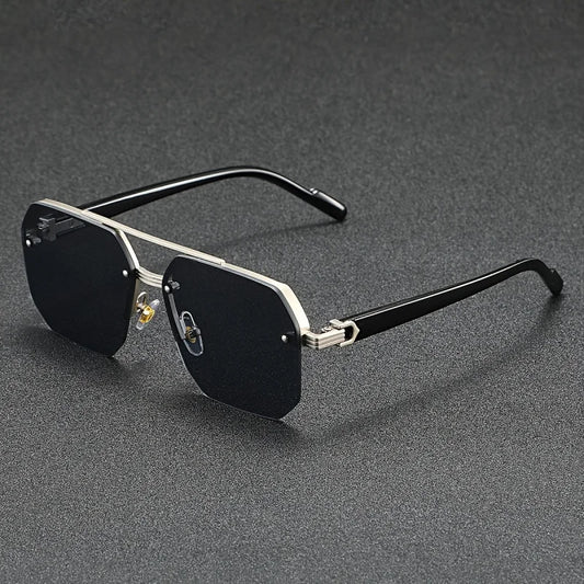Men's Vintage-Style Fashion Fashion Sunglasses - Zinc Alloy Frame, PC Lenses, Ideal For Hiking, Casual Wear & Outdoor Adventures