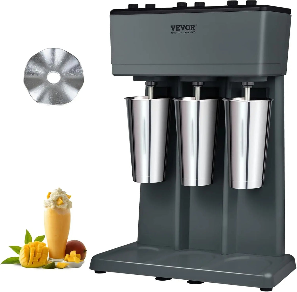 Milkshake Maker, 375W x 3 Electric Milkshake Machine, Triple Heads Drink Mixer Blender Machine, 3-Speed Milkshake Mixer