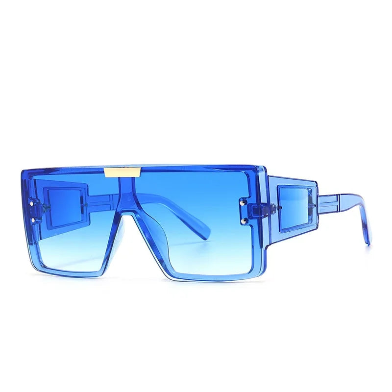 Shield Visor Mask Sunglasses Women Men 2023 Oversized Windproof Punk Glasses Square Big Frame Goggles Shades Sport UV400 Oculos