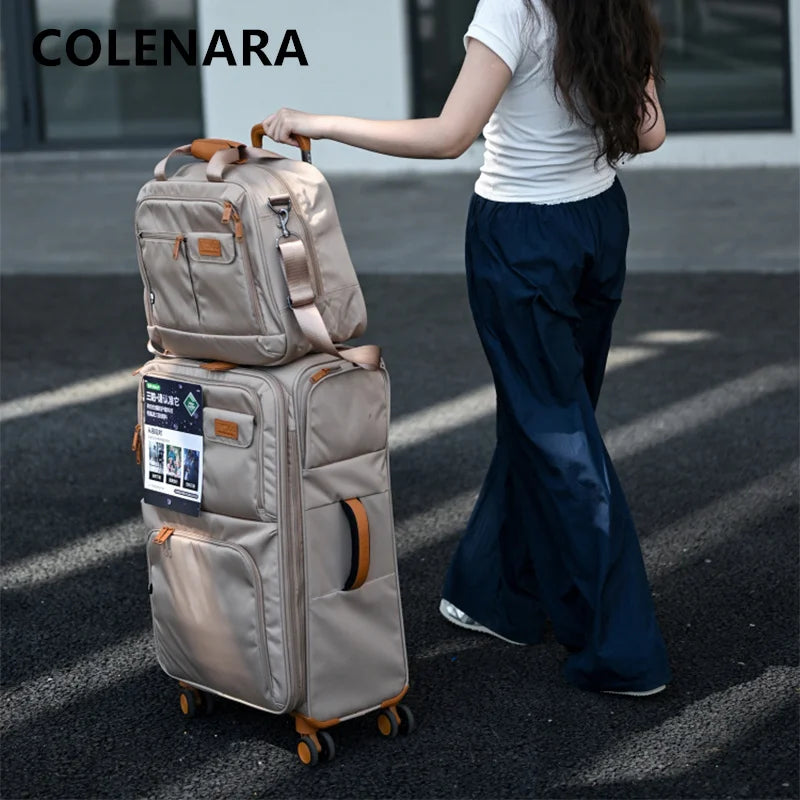 COLENARA Luggage Travel Set Large Capacity Trolley Case 20"24"28 Inch Oxford Cloth Boarding Box Universal Wheel Rolling Suitcase