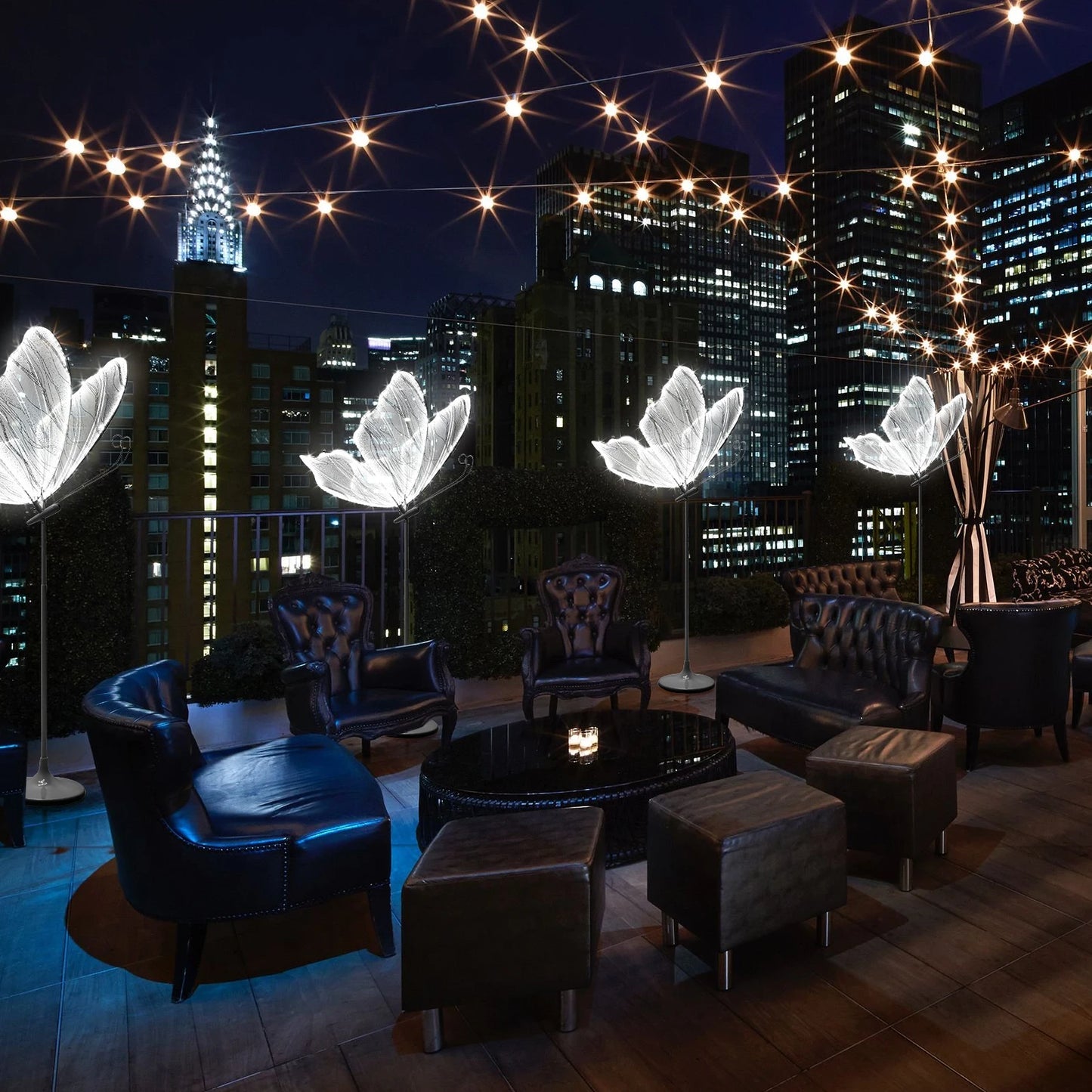 LED Butterfly Creative Lighting LED Floor Lamps Romantic Butterfly Ceiling Light Decoration Props for Wedding Party Events 60cm