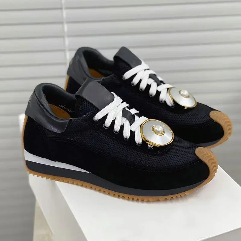 2025 Fashion Men Trainers Shoes Designer Sneaker Flow Runner In Nylon Lace Up A Soft Rubber Upper Honey Rubber Waves Sole