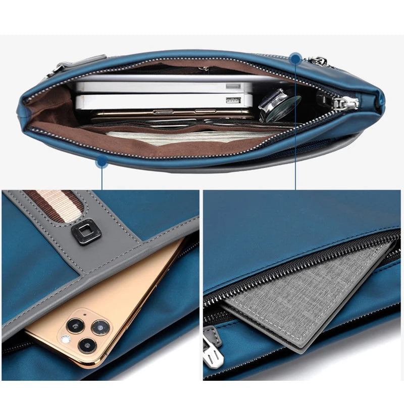 Business Casual Man Handbag Cellphone Clutch Oxford Bag Waterproof Nylon Wallets Clutch Casual Men Envelope Mobile Phone Bags