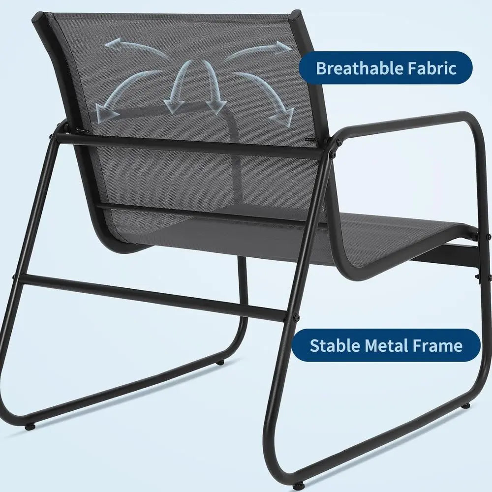 Rustproof Metal Patio Set: Loveseat, 2 Chairs, Glass Table for Outdoor Spaces