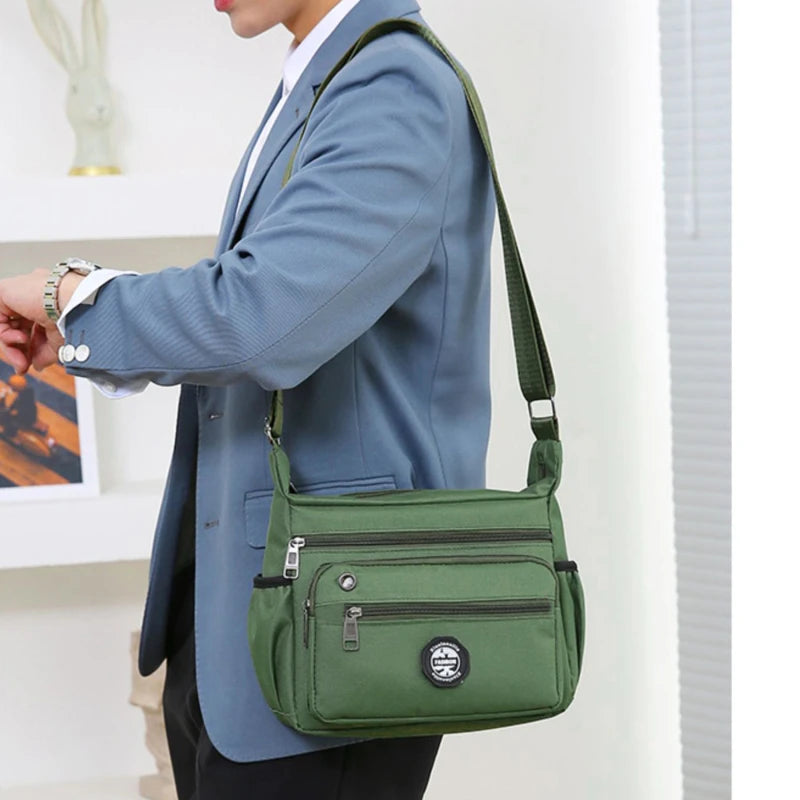 New Men's Crossbody Bag Leisure Oxford With Zip Shoulder Bag Multi-function Portable Simple Crossbody Mobile Phone Bag