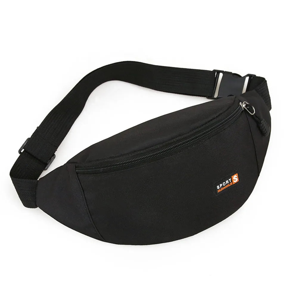 Men Brand Women Black Waist Bag Sport Run Fanny Pack Men Crossbody Bag Fashion Chest Bag Phone Purse Multifunction Belt Bag