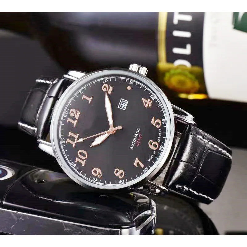2025 Men's Business Watch - Genuine Leather, Sweep Second Quartz, Slim Analog for Office & Casual