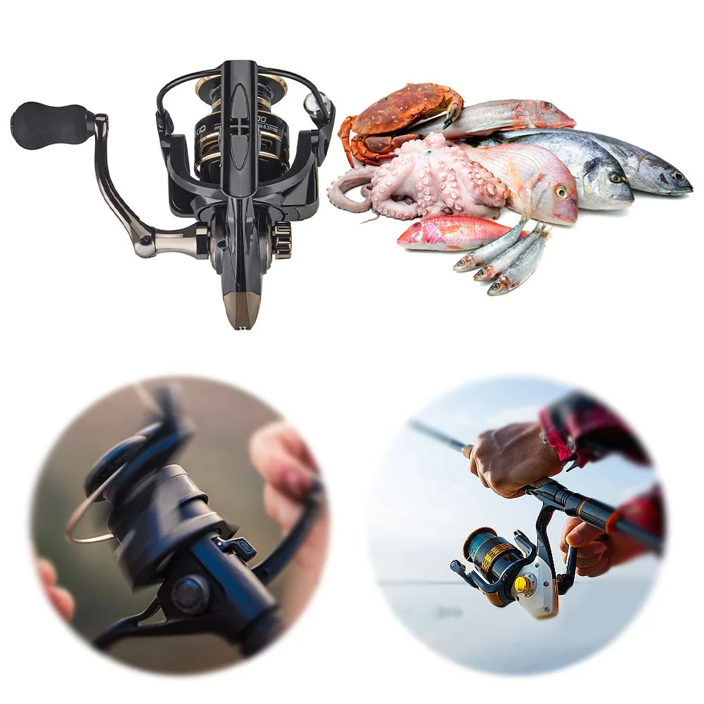 All Metal Spinning Reel 10KG Max Drag Fishing Reel 5.2/1 Gear Ratio All Purpose Fishing Spinning Reel for Freshwater Saltwater