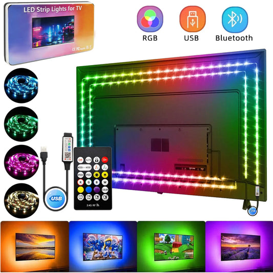Smart Led Strip Light for TV Festival Backlight 5050 RGB USB 5V Bluetooth APP Remote Control Led Tape Diode Flexible Ribbon Lamp