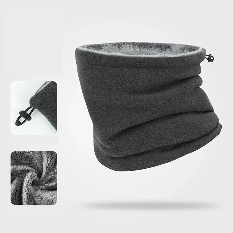 Winter Warm Neck Warmer Men Women Cycling Outdoor Hiking Skiing Fleece Mask Adjustable Drawstring Plush Soft Unisex Neck Gaiter