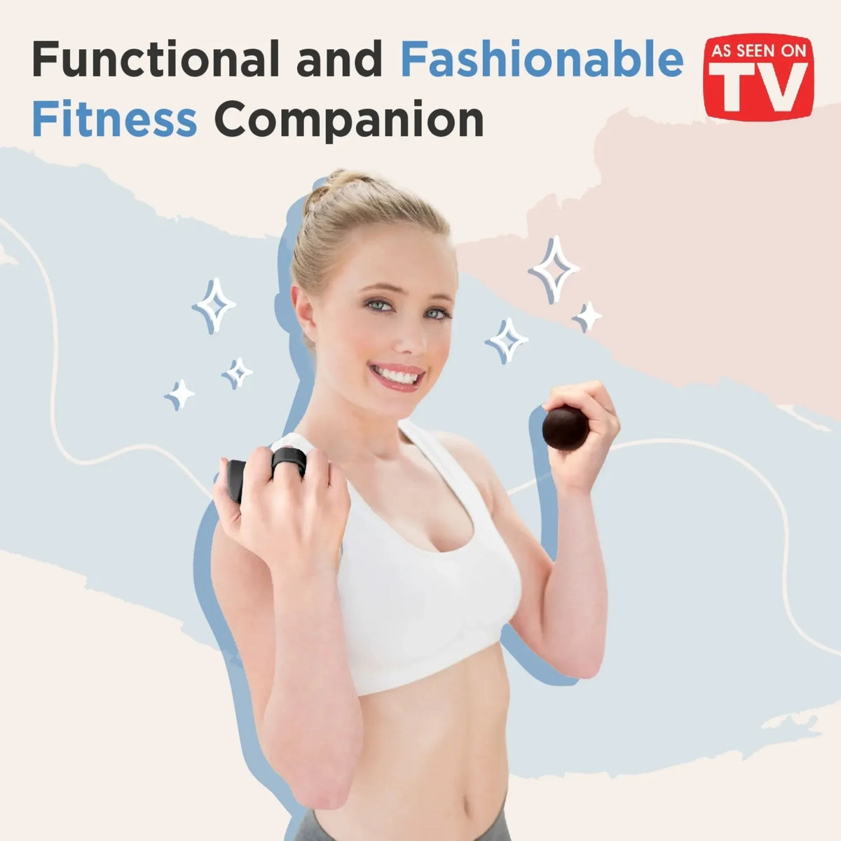 Black dumbbell set includes 1lb and 0.5lb weights, ideal for warm-ups, physical therapy and gentle exercises