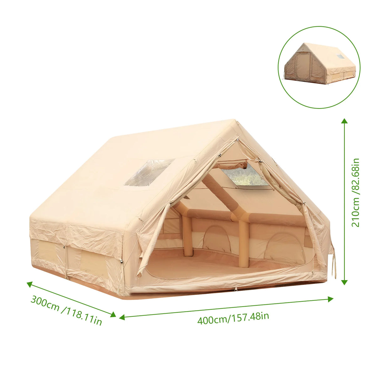 Inflatable House Easy Setup Air Glamping Tents with Pump Inflatable Camping Tent for Camping