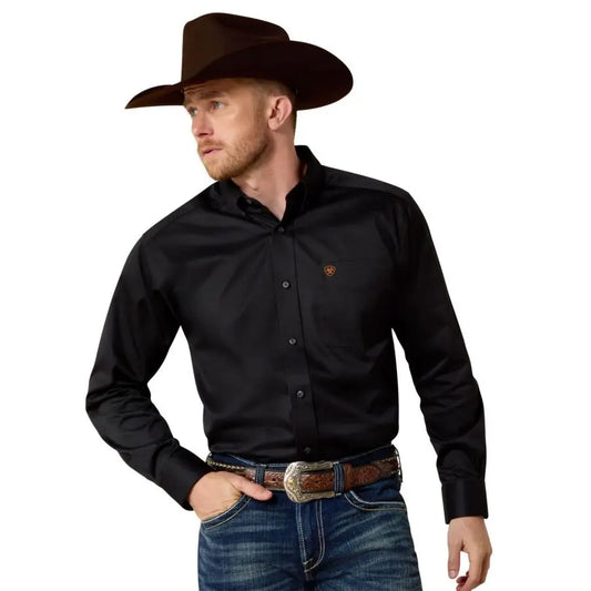 Twill Classic Fit Shirt Mens Long Sleeve Western ButtonDown