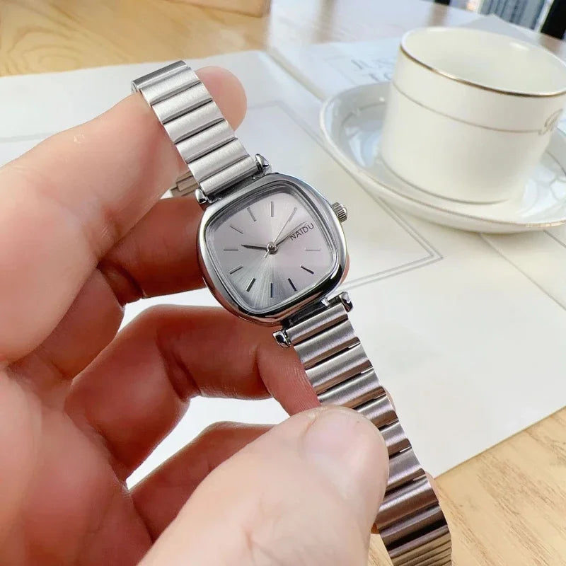 Fashion Women Watches Relogio Feminino Luxury Sliver Colors Watch Ladies Steel Strap Quartz Wristwatch Clock Reloj Mujer